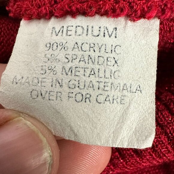 AB Studio Women's Red Knit Cowl Neck Sweater Size M - Picture 7 of 9